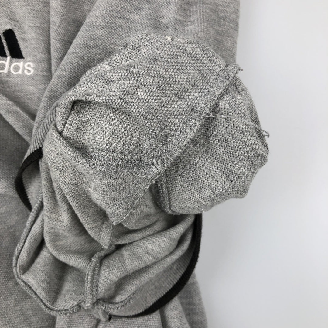 90s-00'S Adidas short-sleeved polo shirt, men's size L equivalent, vintage. cotton gray type Vintage Second Hand