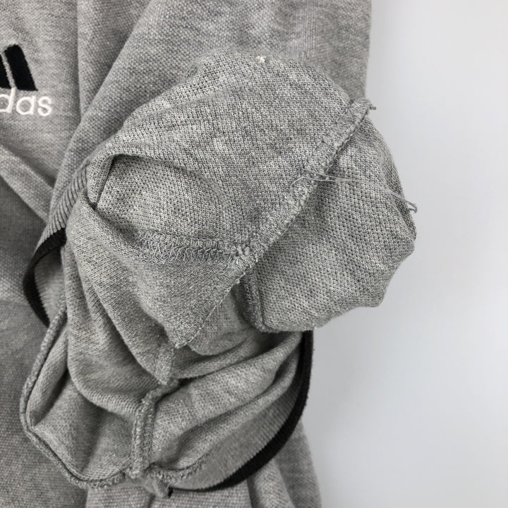 90s-00'S Adidas short-sleeved polo shirt, men's size L equivalent, vintage. cotton gray type Vintage Second Hand