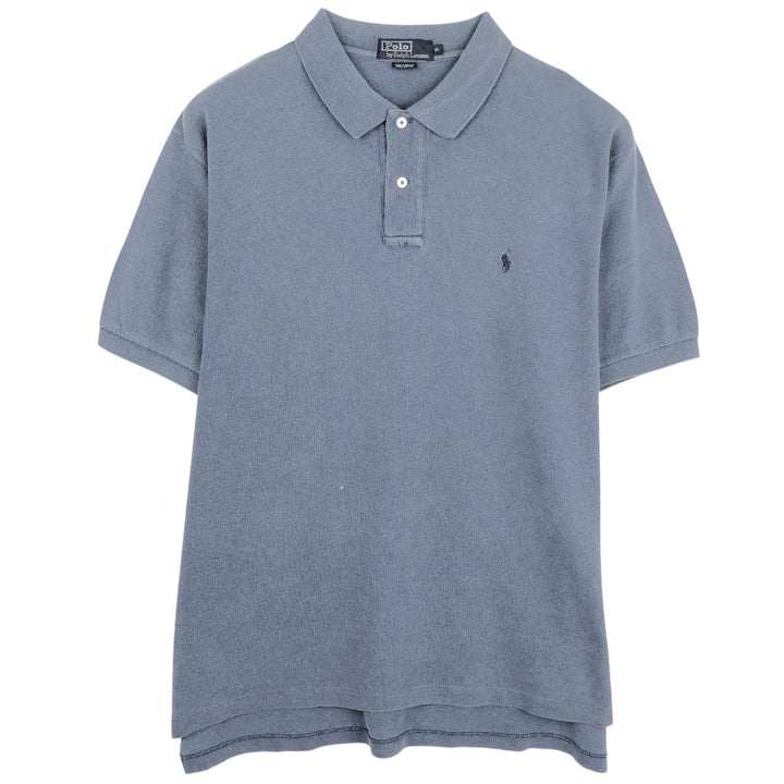 Ralph Lauren POLO by Ralph Lauren short sleeve polo shirt, men's XL size cotton blue type Vintage Second Hand