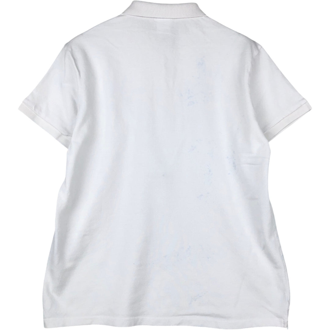 Lacoste French-designed short-sleeved polo shirt, men's size M cotton white type Vintage Second Hand