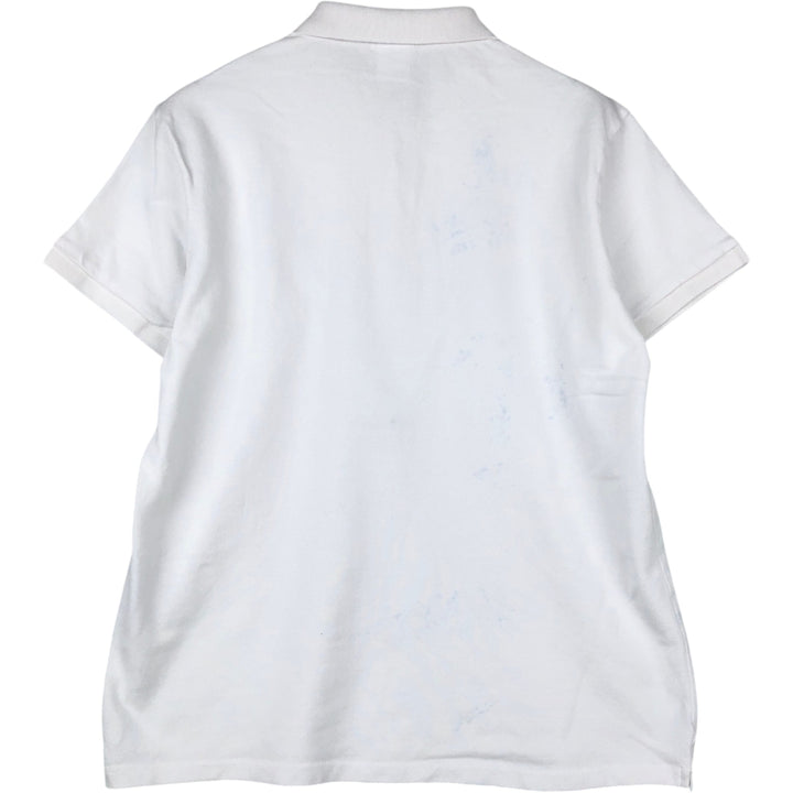 Lacoste French-designed short-sleeved polo shirt, men's size M cotton white type Vintage Second Hand