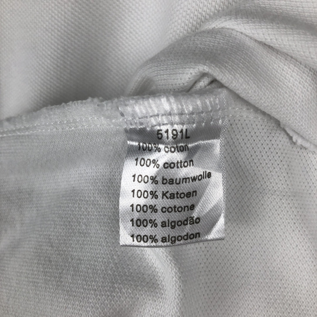 Lacoste French-designed short-sleeved polo shirt, men's size M cotton white type Vintage Second Hand
