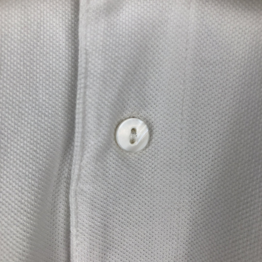 Lacoste French-designed short-sleeved polo shirt, men's size M cotton white type Vintage Second Hand