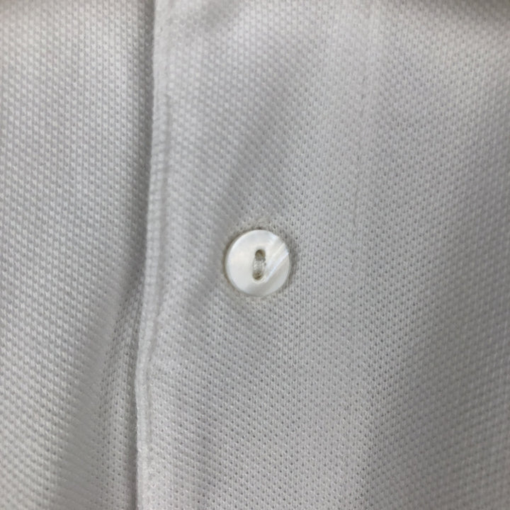 Lacoste French-designed short-sleeved polo shirt, men's size M cotton white type Vintage Second Hand