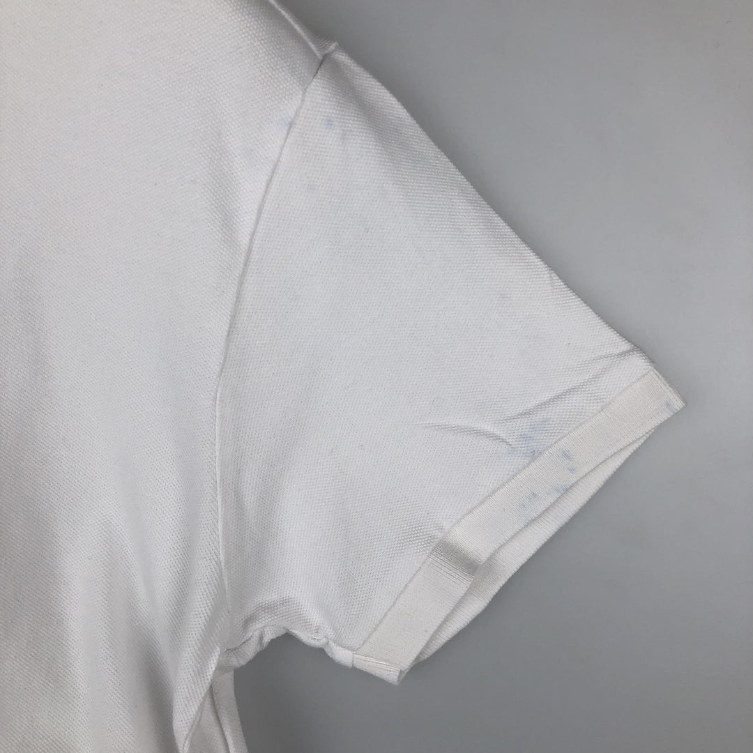 Lacoste French-designed short-sleeved polo shirt, men's size M cotton white type Vintage Second Hand