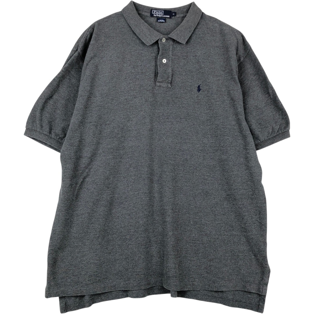Ralph Lauren POLO by Ralph Lauren short sleeve polo shirt, men's XL size cotton gray type Vintage Second Hand