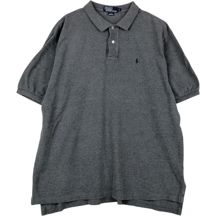 Ralph Lauren POLO by Ralph Lauren short sleeve polo shirt, men's XL size cotton gray type Vintage Second Hand