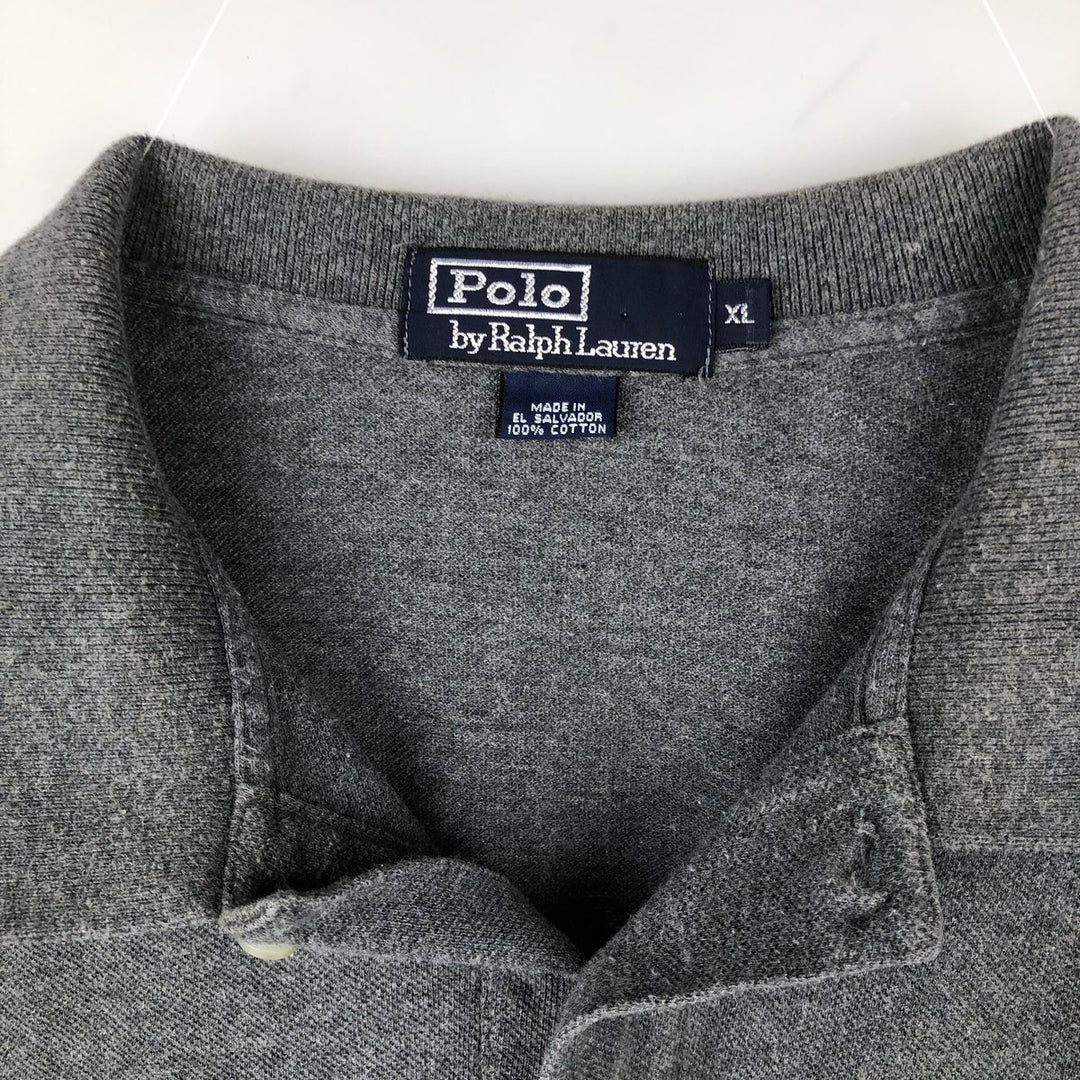 Ralph Lauren POLO by Ralph Lauren short sleeve polo shirt, men's XL size cotton gray type Vintage Second Hand