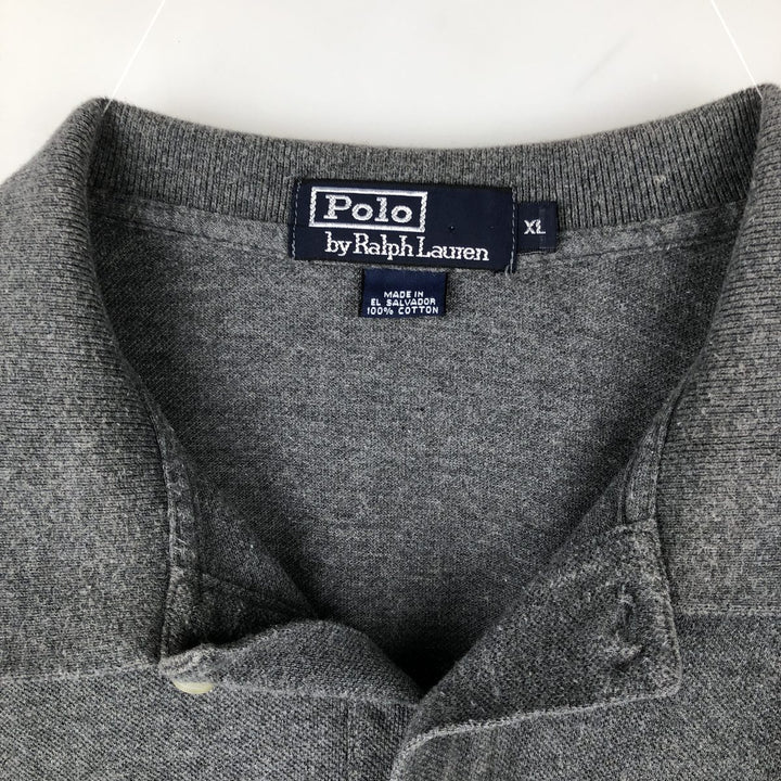 Ralph Lauren POLO by Ralph Lauren short sleeve polo shirt, men's XL size cotton gray type Vintage Second Hand