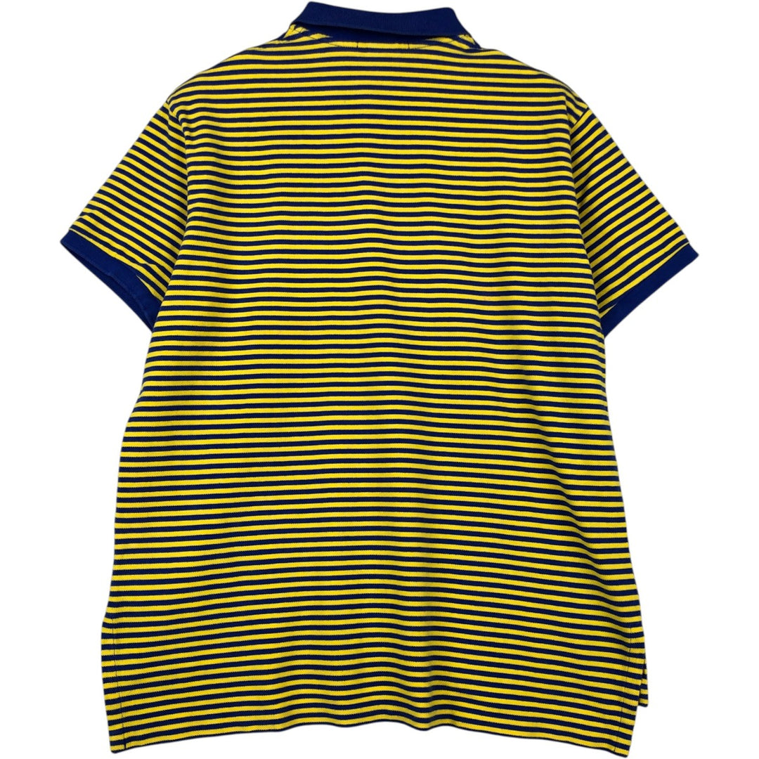 Ralph Lauren POLO by Ralph Lauren CUSTOM FIT short sleeve striped polo shirt men's size L cotton yellow type Vintage Second Hand