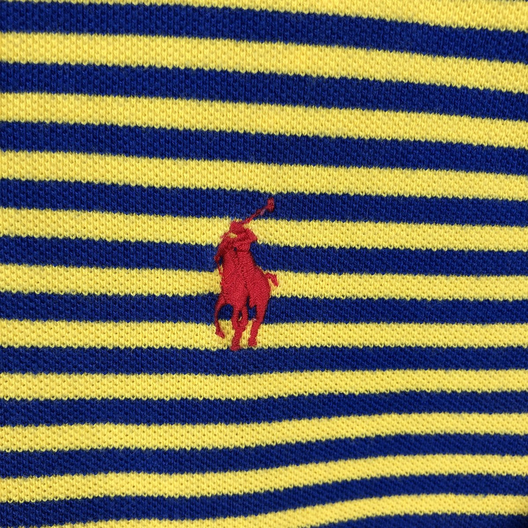 Ralph Lauren POLO by Ralph Lauren CUSTOM FIT short sleeve striped polo shirt men's size L cotton yellow type Vintage Second Hand