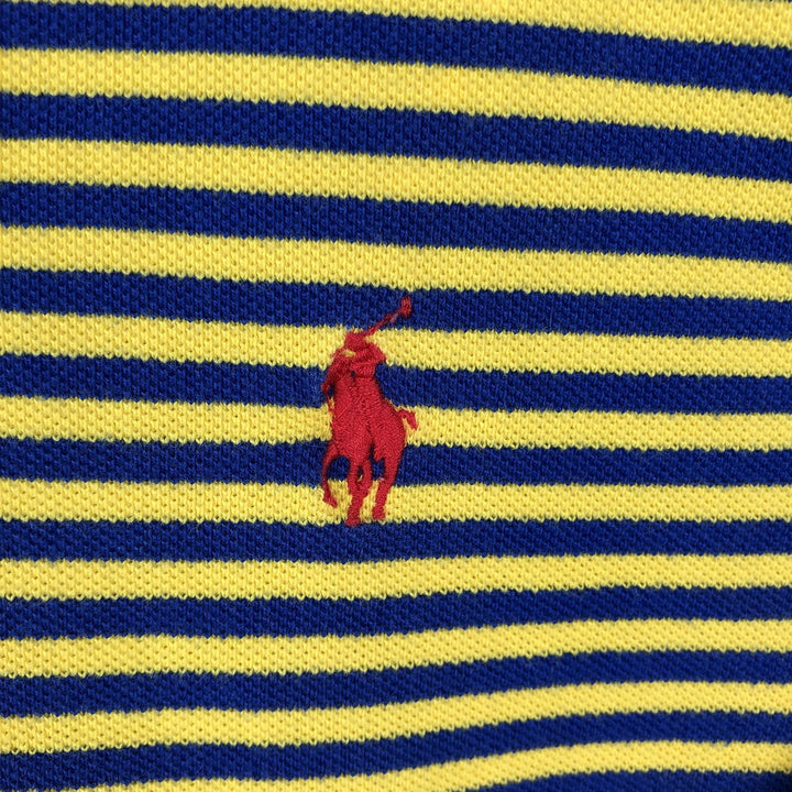 Ralph Lauren POLO by Ralph Lauren CUSTOM FIT short sleeve striped polo shirt men's size L cotton yellow type Vintage Second Hand
