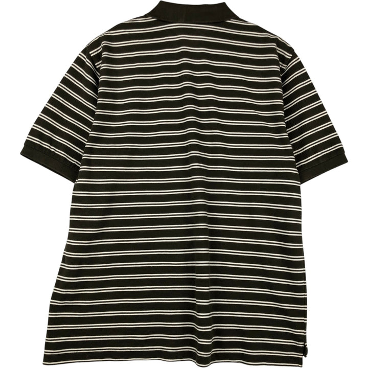 Brooks Brothers Est.1818 Short-Sleeve Striped Polo Shirt, Men's Size XL (approx.) cotton Khaki type Vintage Second Hand