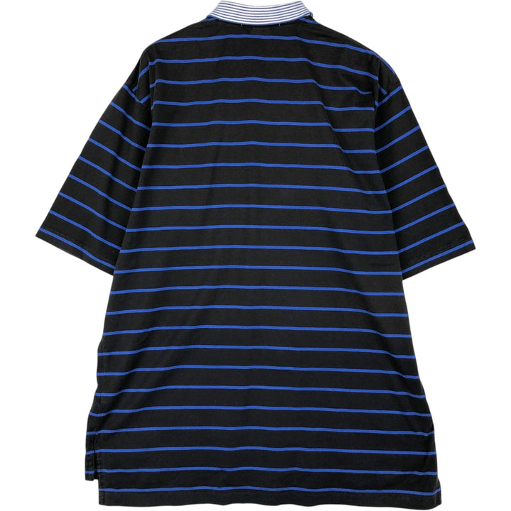 Ralph Lauren POLO by Ralph Lauren short sleeve striped polo shirt, men's size L cotton black type Vintage Second Hand