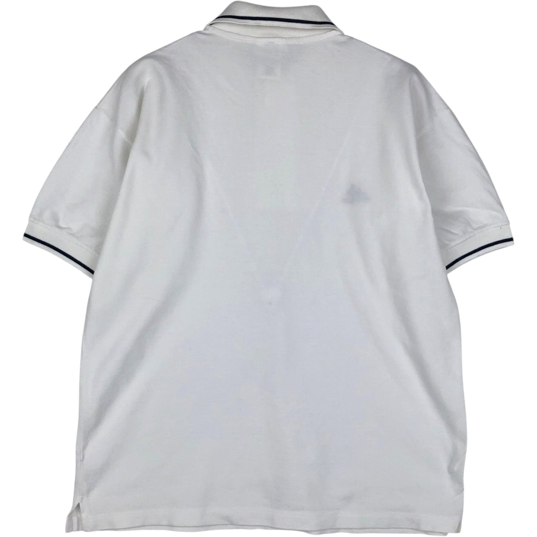 90s-00'S Adidas short-sleeved polo shirt, men's size M equivalent, vintage. cotton white type Vintage Second Hand
