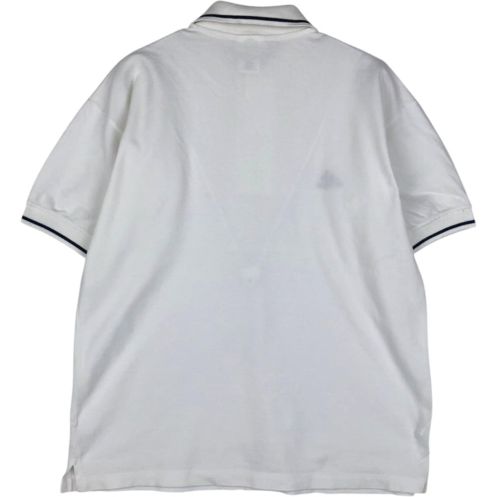 90s-00'S Adidas short-sleeved polo shirt, men's size M equivalent, vintage. cotton white type Vintage Second Hand