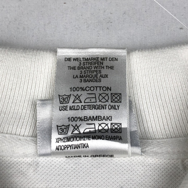 90s-00'S Adidas short-sleeved polo shirt, men's size M equivalent, vintage. cotton white type Vintage Second Hand