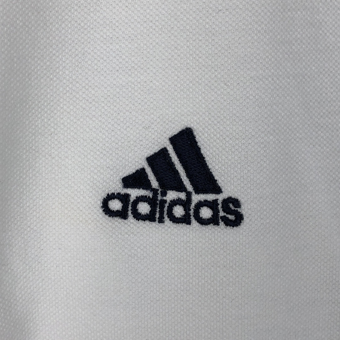 90s-00'S Adidas short-sleeved polo shirt, men's size M equivalent, vintage. cotton white type Vintage Second Hand