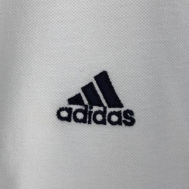 90s-00'S Adidas short-sleeved polo shirt, men's size M equivalent, vintage. cotton white type Vintage Second Hand
