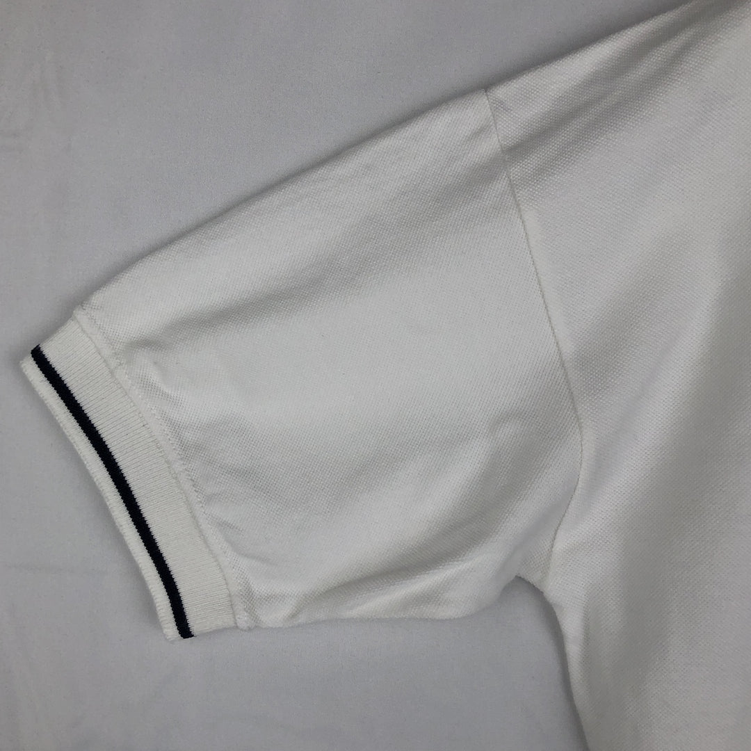 90s-00'S Adidas short-sleeved polo shirt, men's size M equivalent, vintage. cotton white type Vintage Second Hand