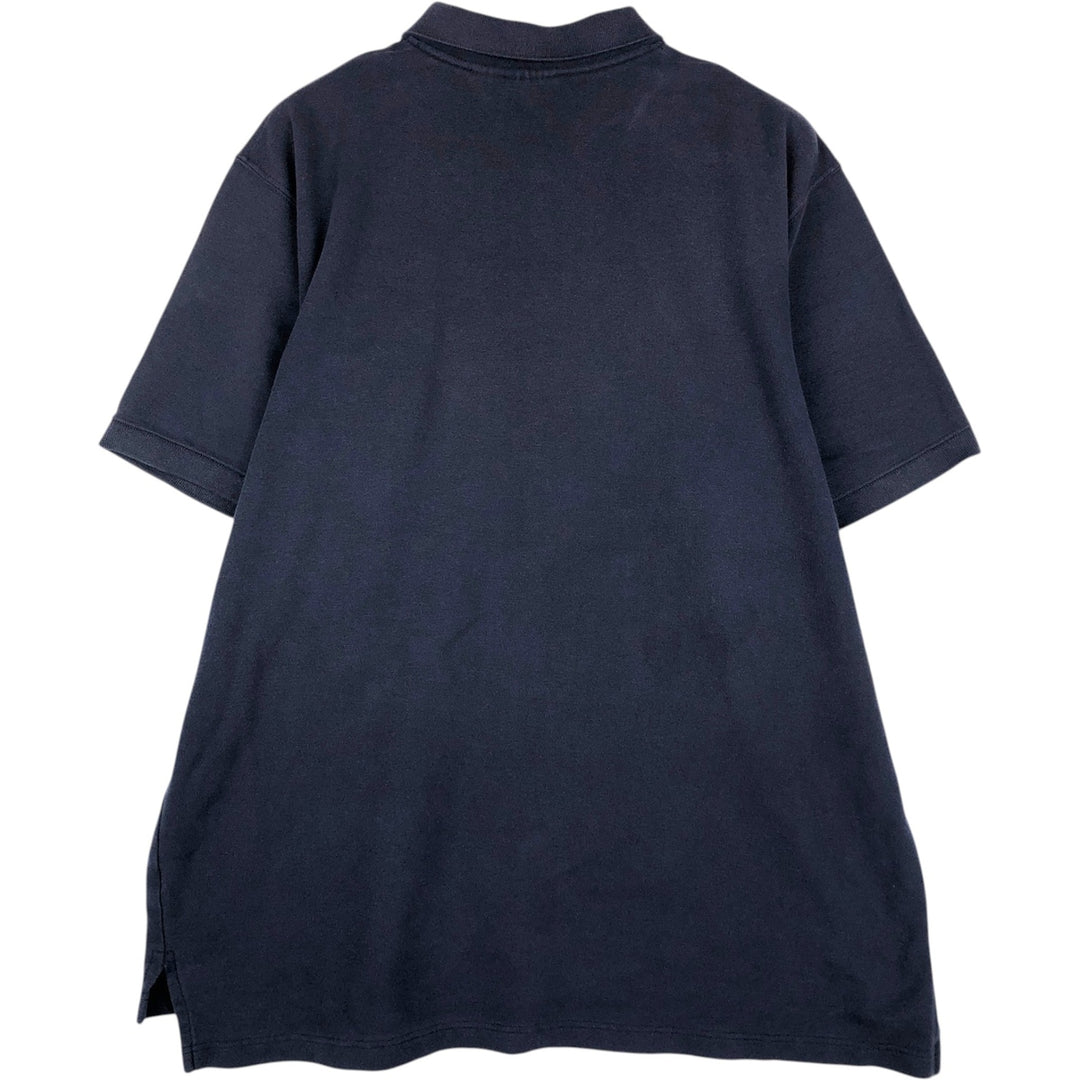 ~1980'S LL Bean Short-Sleeve Polo Shirt, Made in USA, Men's XL Equivalent, Vintage cotton navy blue type Vintage Second Hand
