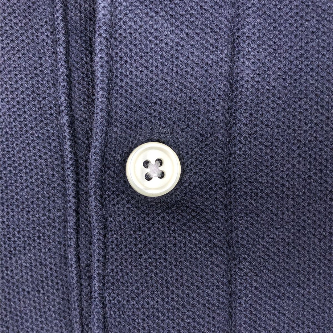 ~1980'S LL Bean Short-Sleeve Polo Shirt, Made in USA, Men's XL Equivalent, Vintage cotton navy blue type Vintage Second Hand