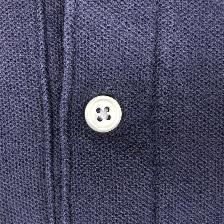 ~1980'S LL Bean Short-Sleeve Polo Shirt, Made in USA, Men's XL Equivalent, Vintage cotton navy blue type Vintage Second Hand