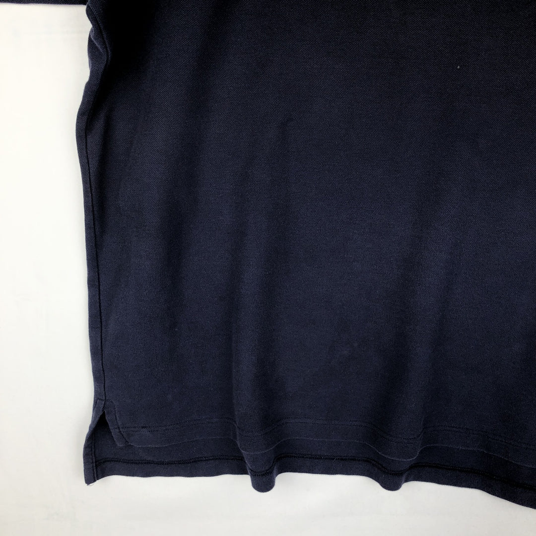 ~1980'S LL Bean Short-Sleeve Polo Shirt, Made in USA, Men's XL Equivalent, Vintage cotton navy blue type Vintage Second Hand