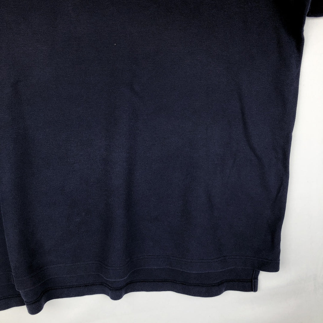 ~1980'S LL Bean Short-Sleeve Polo Shirt, Made in USA, Men's XL Equivalent, Vintage cotton navy blue type Vintage Second Hand