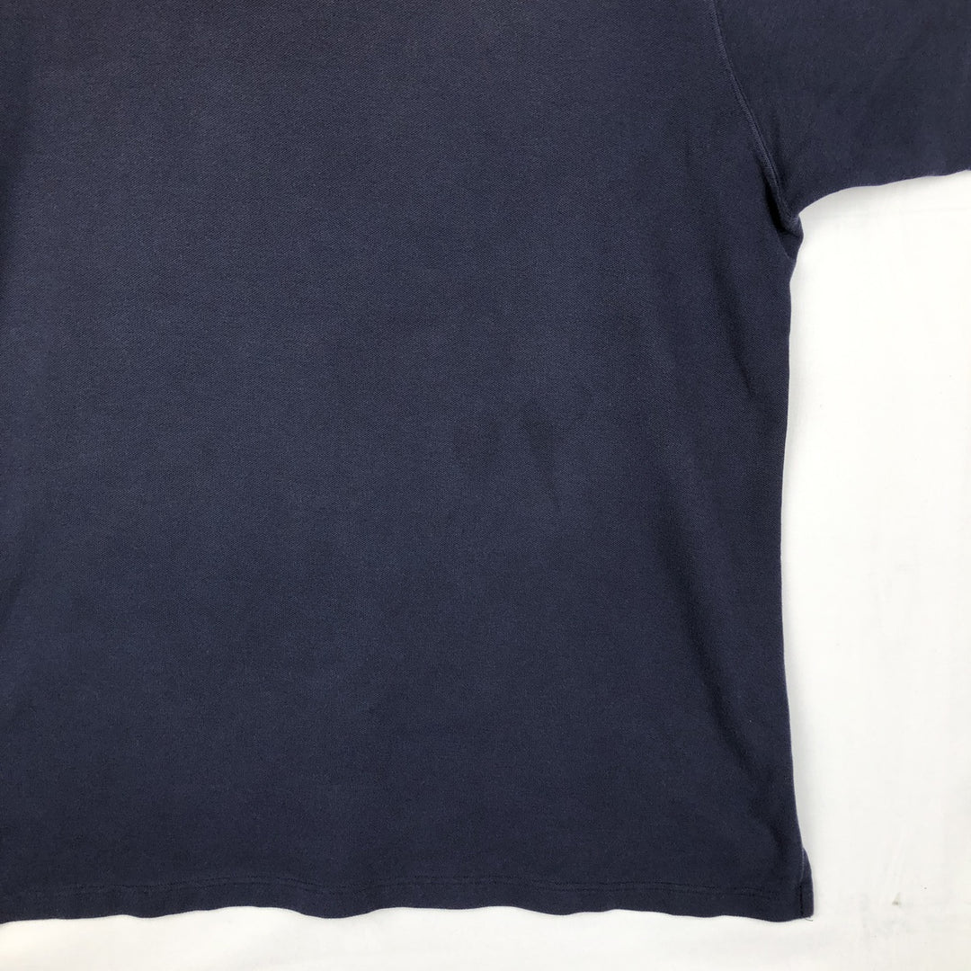 ~1980'S LL Bean Short-Sleeve Polo Shirt, Made in USA, Men's XL Equivalent, Vintage cotton navy blue type Vintage Second Hand
