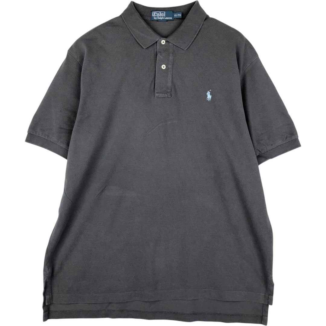 Ralph Lauren POLO by Ralph Lauren short sleeve polo shirt, men's XL size cotton gray type Vintage Second Hand