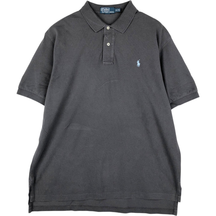 Ralph Lauren POLO by Ralph Lauren short sleeve polo shirt, men's XL size cotton gray type Vintage Second Hand