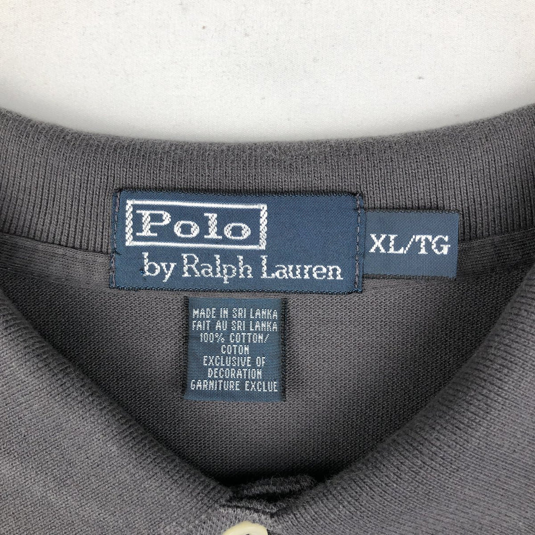 Ralph Lauren POLO by Ralph Lauren short sleeve polo shirt, men's XL size cotton gray type Vintage Second Hand