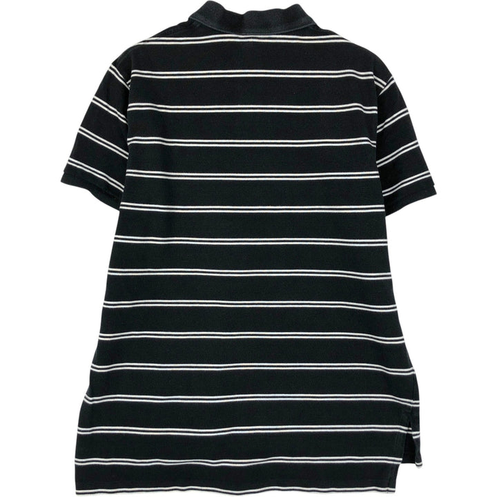 Ralph Lauren POLO by Ralph Lauren CUSTOM FIT short sleeve striped polo shirt men's size L cotton black type Vintage Second Hand