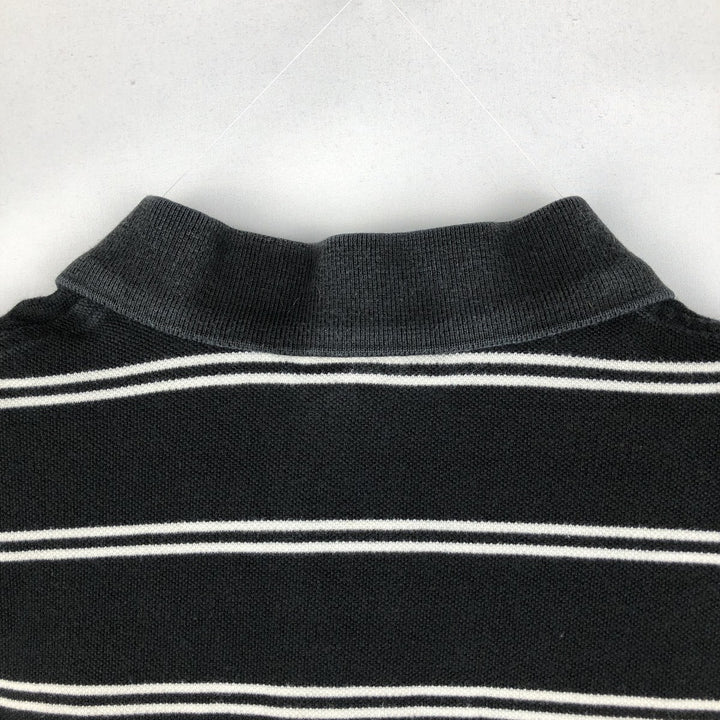 Ralph Lauren POLO by Ralph Lauren CUSTOM FIT short sleeve striped polo shirt men's size L cotton black type Vintage Second Hand