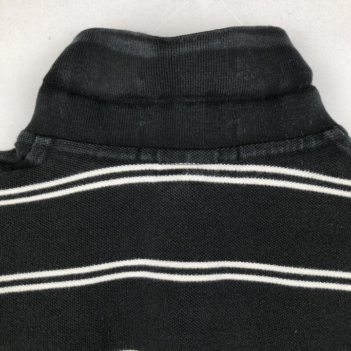 Ralph Lauren POLO by Ralph Lauren CUSTOM FIT short sleeve striped polo shirt men's size L cotton black type Vintage Second Hand