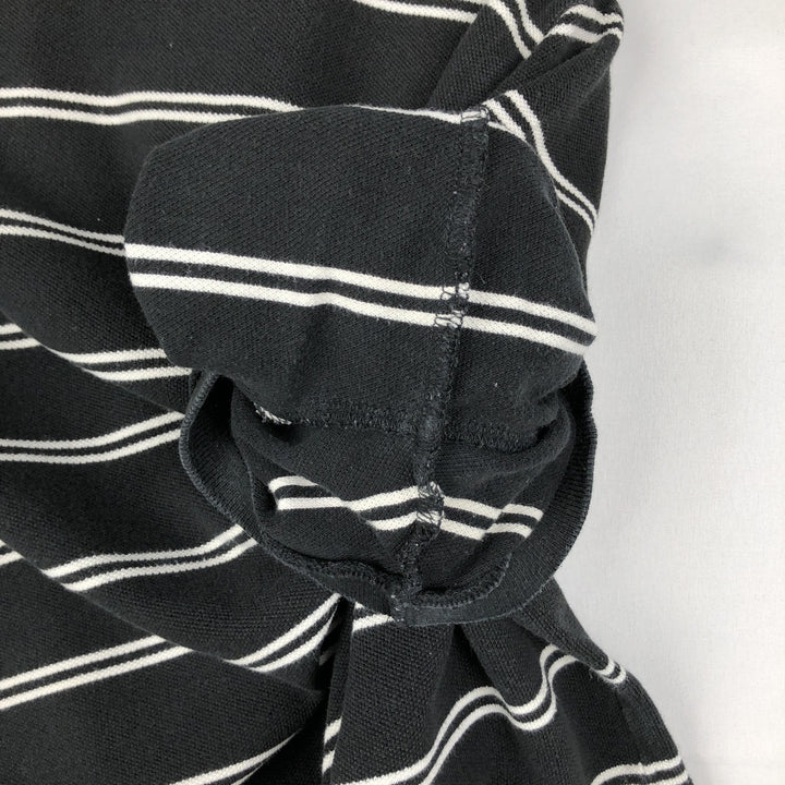 Ralph Lauren POLO by Ralph Lauren CUSTOM FIT short sleeve striped polo shirt men's size L cotton black type Vintage Second Hand