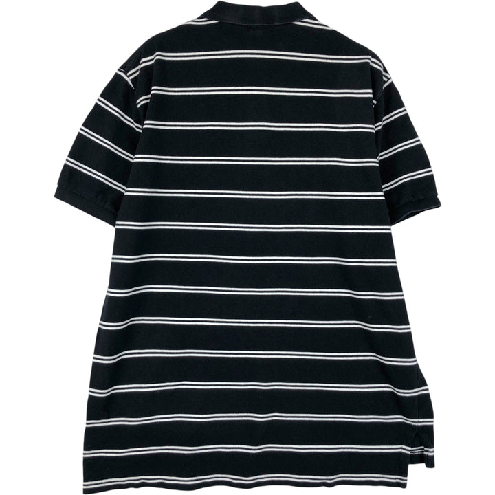 Ralph Lauren POLO by Ralph Lauren short sleeve striped polo shirt, men's XL size cotton black type Vintage Second Hand