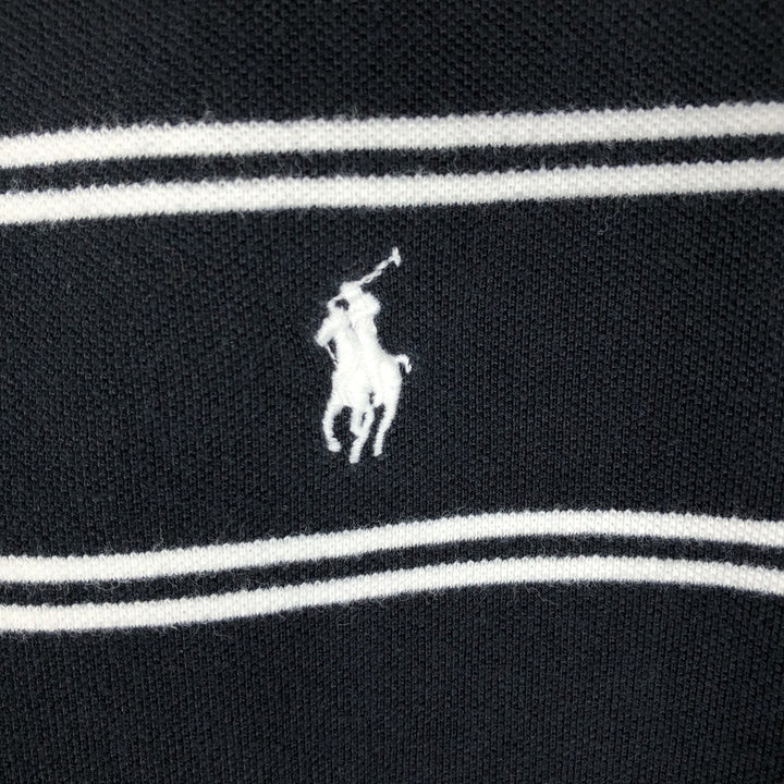 Ralph Lauren POLO by Ralph Lauren short sleeve striped polo shirt, men's XL size cotton black type Vintage Second Hand