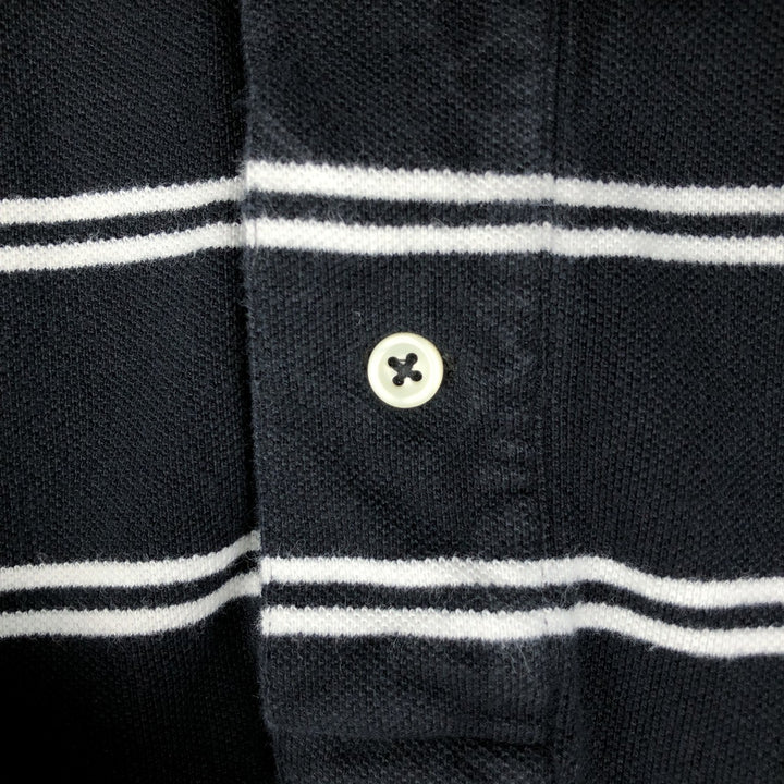 Ralph Lauren POLO by Ralph Lauren short sleeve striped polo shirt, men's XL size cotton black type Vintage Second Hand