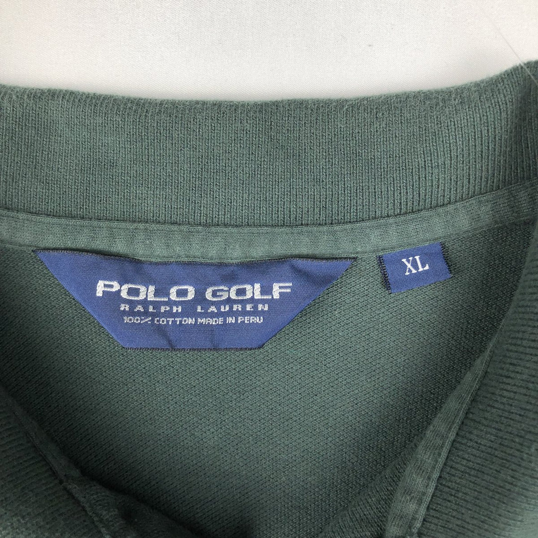 Ralph Lauren POLO GOLF Short Sleeve Polo Shirt Men's XL cotton Green type dark green Vintage Second Hand