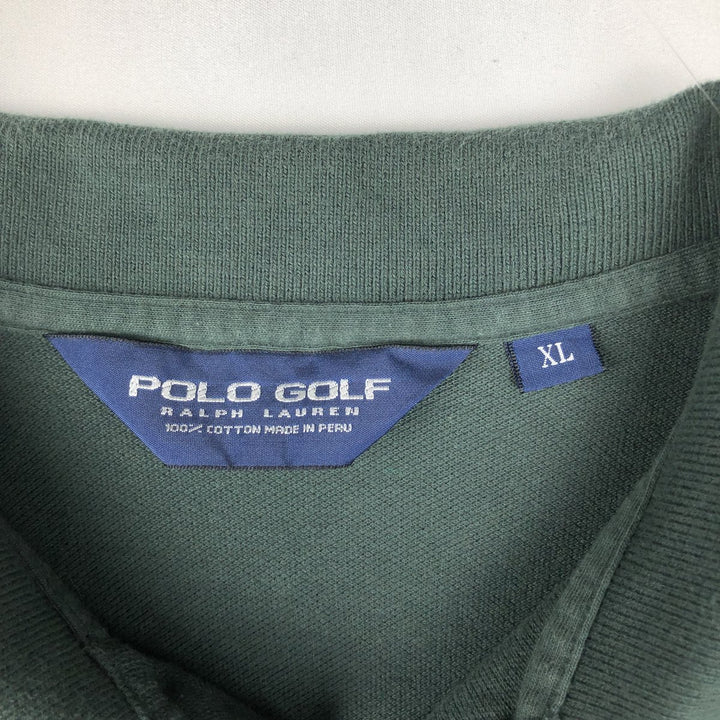Ralph Lauren POLO GOLF Short Sleeve Polo Shirt Men's XL cotton Green type dark green Vintage Second Hand