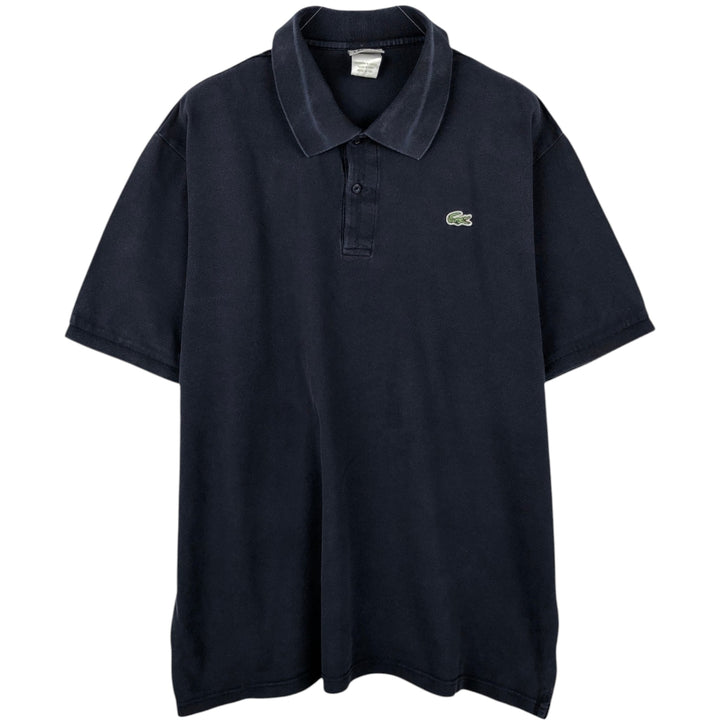Lacoste (LACOSTE) French design short-sleeved polo shirt, size 9, equivalent to men's XXXL. cotton navy blue type Vintage Second Hand