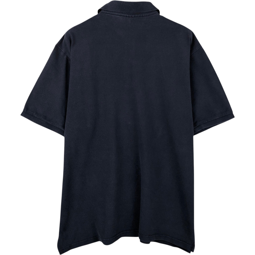 Lacoste (LACOSTE) French design short-sleeved polo shirt, size 9, equivalent to men's XXXL. cotton navy blue type Vintage Second Hand