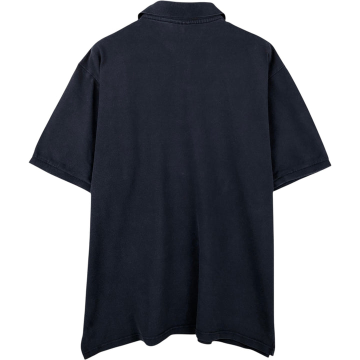 Lacoste (LACOSTE) French design short-sleeved polo shirt, size 9, equivalent to men's XXXL. cotton navy blue type Vintage Second Hand