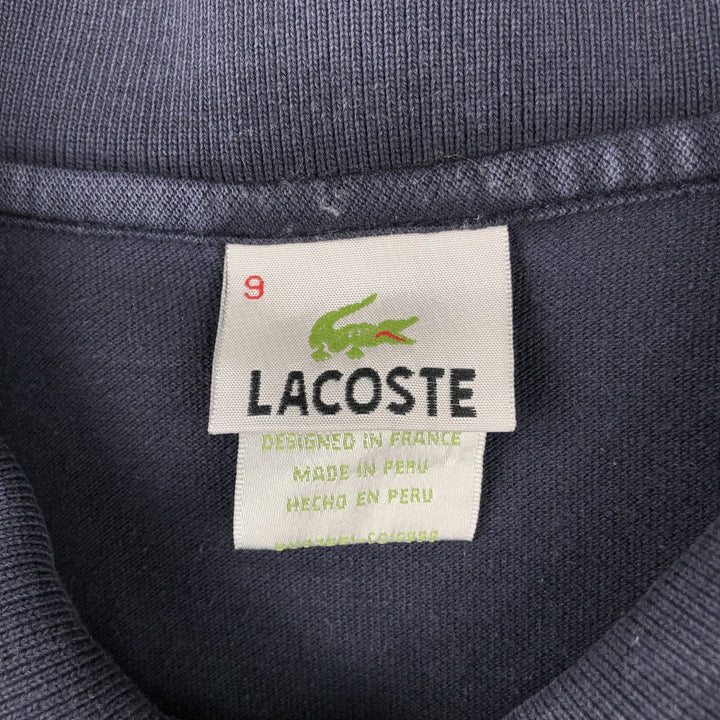 Lacoste (LACOSTE) French design short-sleeved polo shirt, size 9, equivalent to men's XXXL. cotton navy blue type Vintage Second Hand