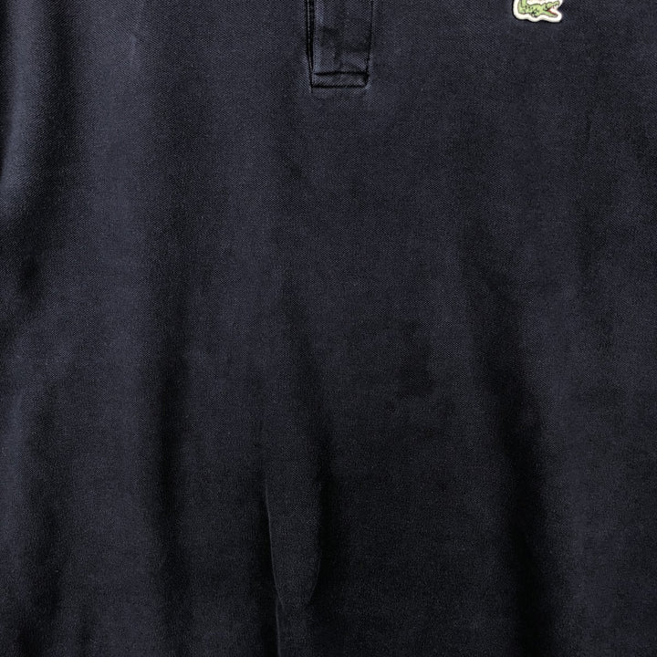Lacoste (LACOSTE) French design short-sleeved polo shirt, size 9, equivalent to men's XXXL. cotton navy blue type Vintage Second Hand