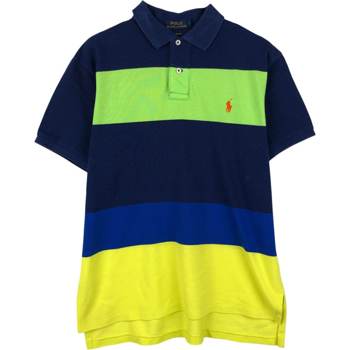 Ralph Lauren POLO RALPH LAUREN CUSTOM FIT short sleeve striped polo shirt men's size L cotton yellow type Vintage Second Hand