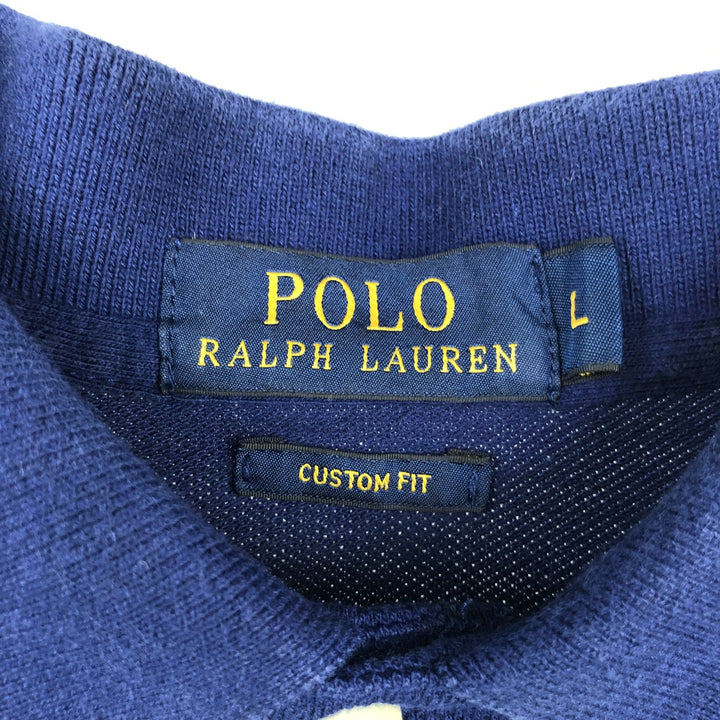 Ralph Lauren POLO RALPH LAUREN CUSTOM FIT short sleeve striped polo shirt men's size L cotton yellow type Vintage Second Hand