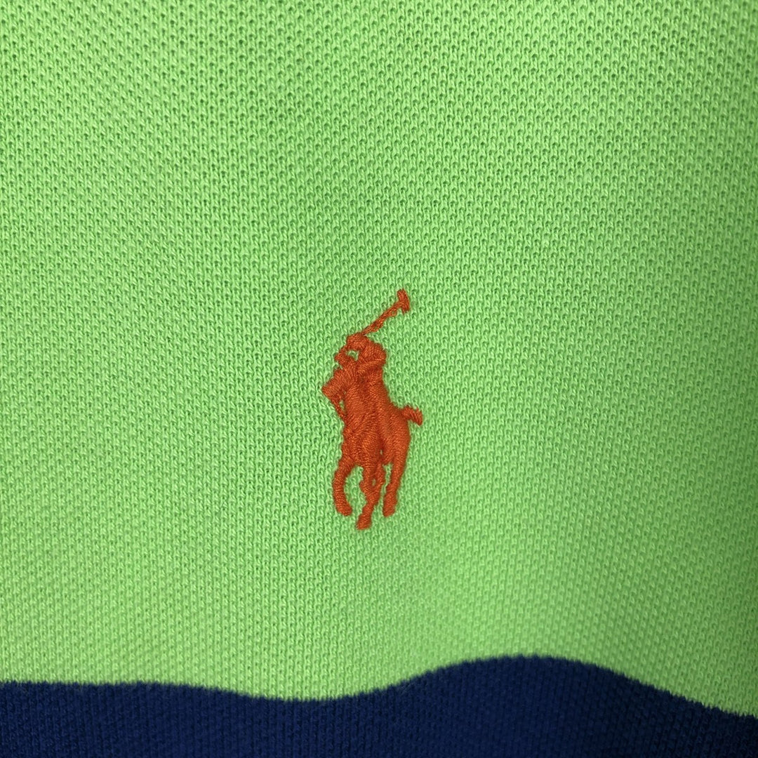 Ralph Lauren POLO RALPH LAUREN CUSTOM FIT short sleeve striped polo shirt men's size L cotton yellow type Vintage Second Hand